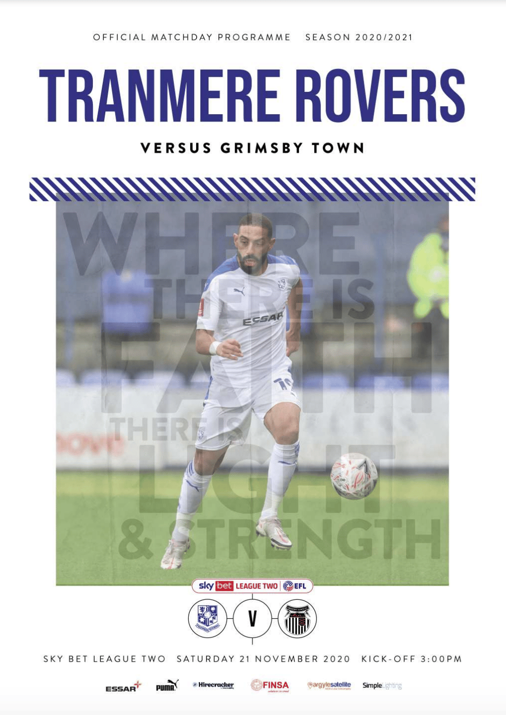 Tranmere Rovers v Grimsby Town match programme